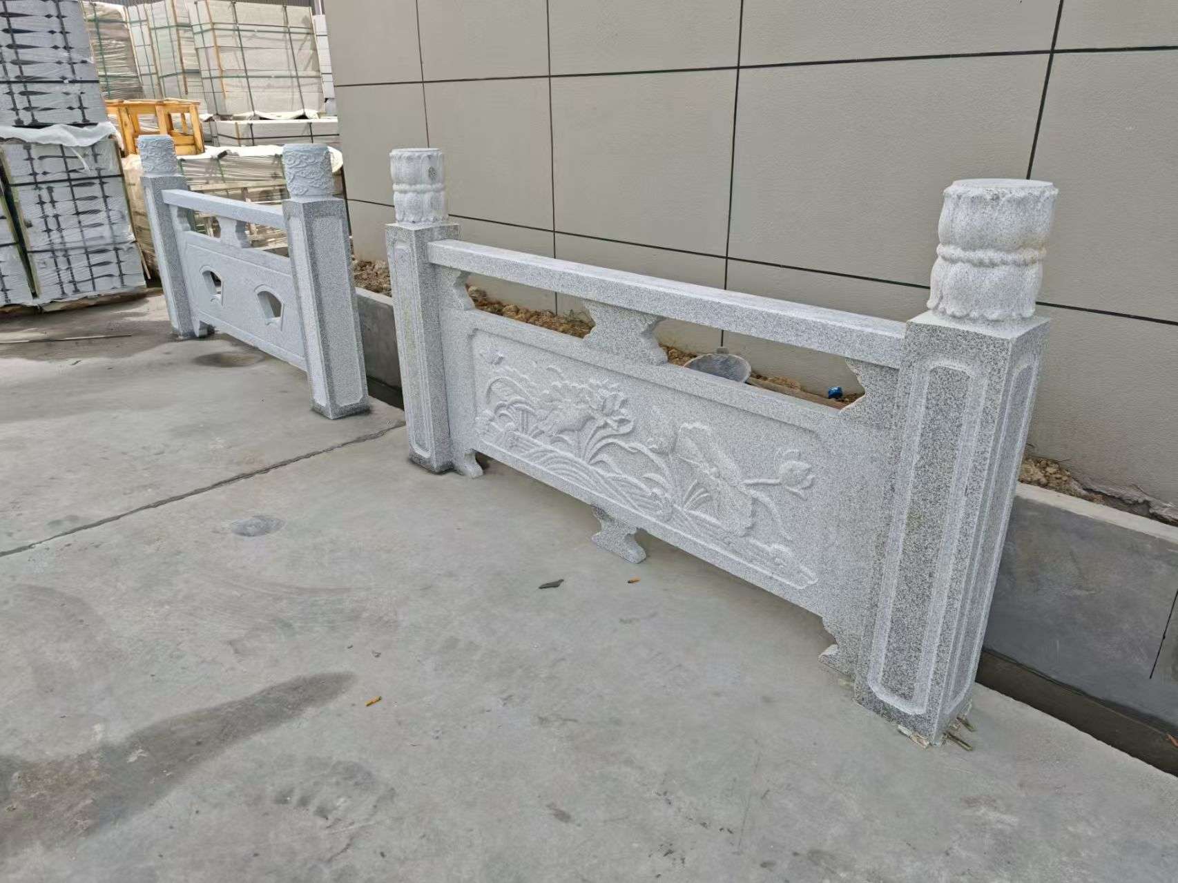 林芝芝麻白河道栏杆 石材栏杆